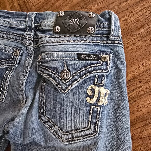 Miss Me Distressed Jeans Women's SZ 29 Boot Cut Inseam 33 - Picture 11 of 16